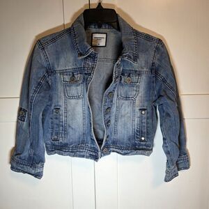 Highway Jeans Girls Denim Jacket Size Medium Blue Roll Tab Sleeves